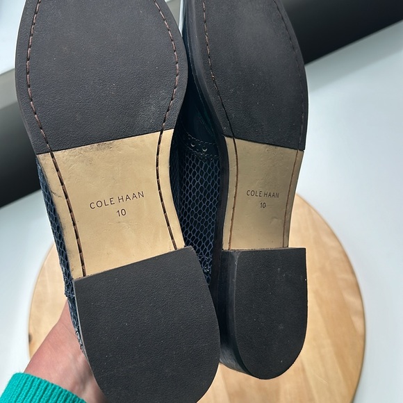 Cole Haan Navy Blue Leather Flats - Picture 2 of 2